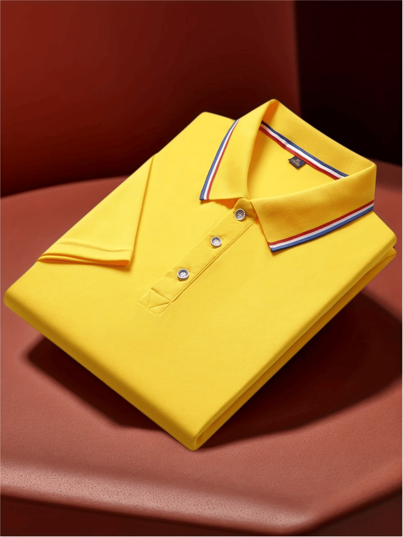 Men's Business Casual Logo Button Short Sleeve Polo Shirt