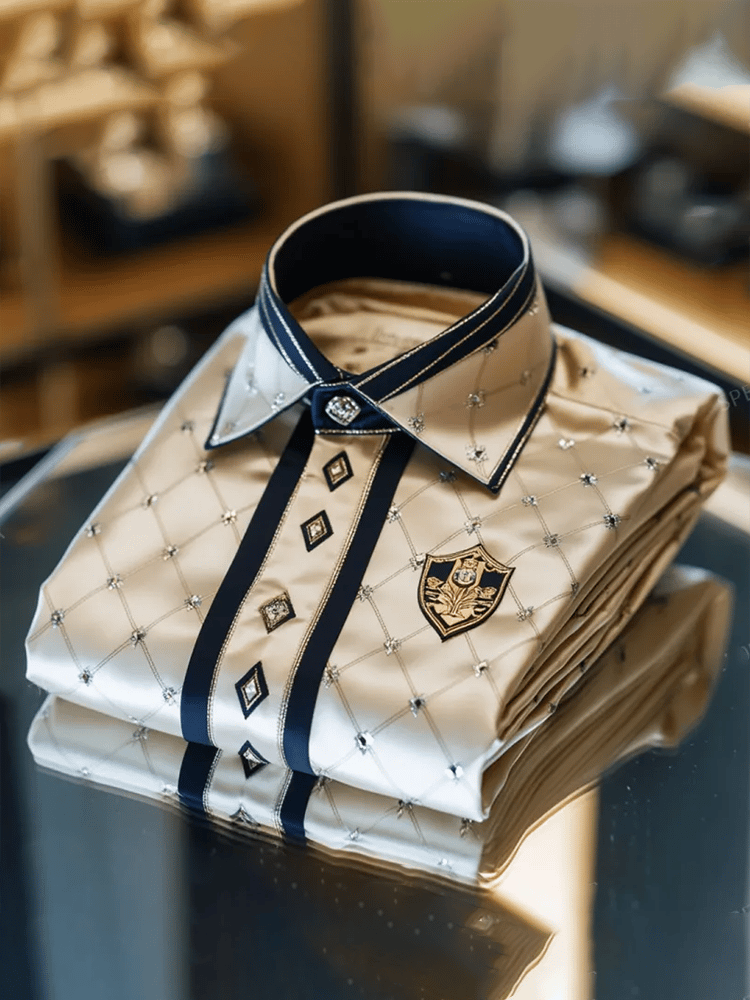 Men's Satin Luxe Print Short Sleeve Button Shirt