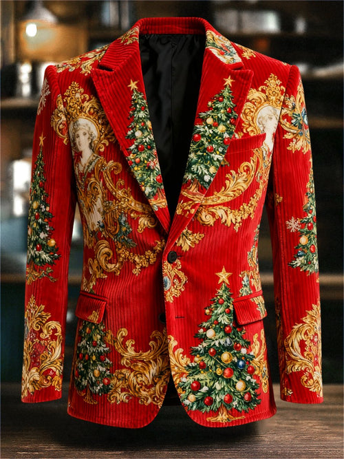 Men's Vintage Casual Christmas Party Corduroy Blazer