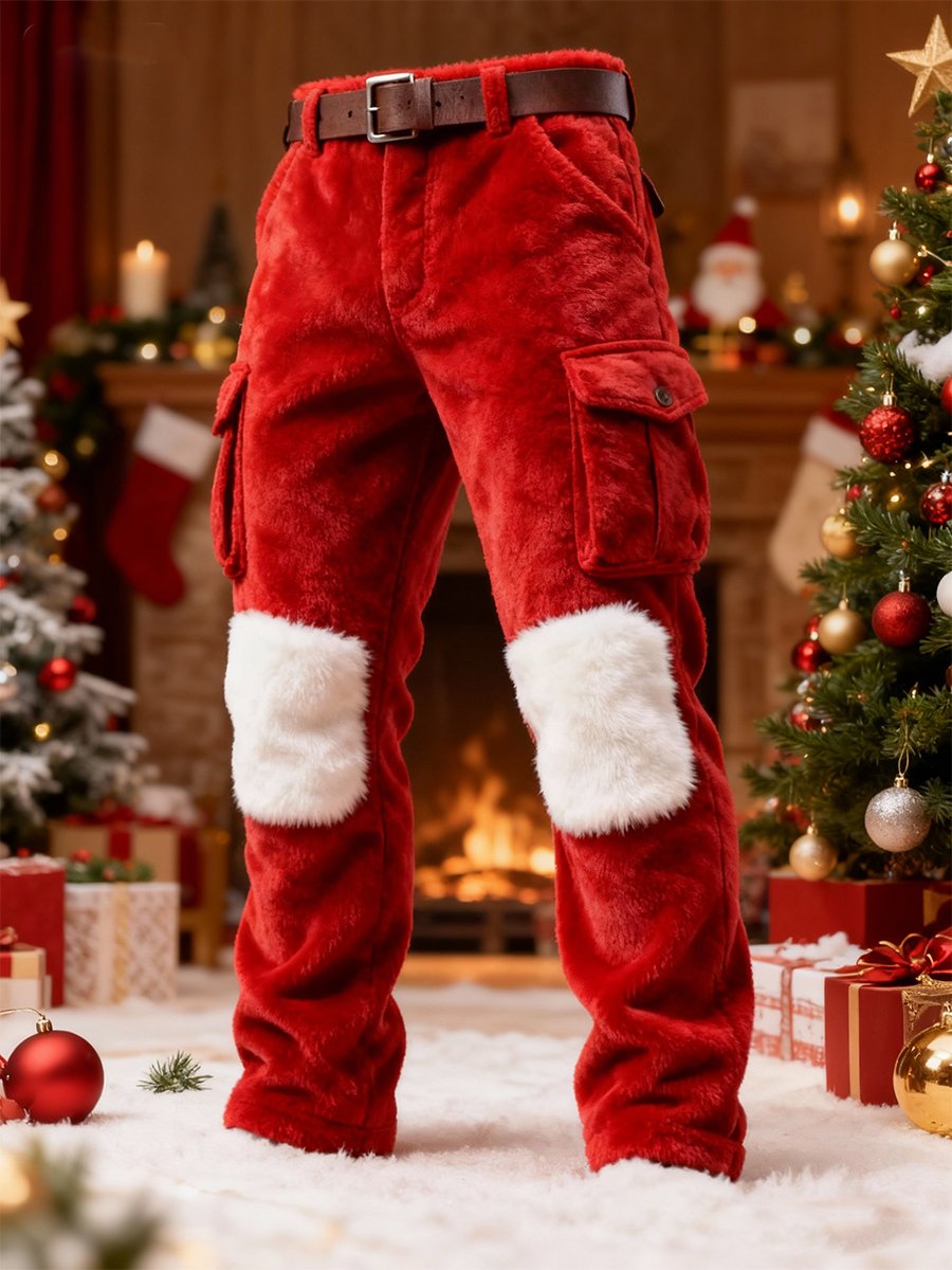 Men's Plush Christmas Pants