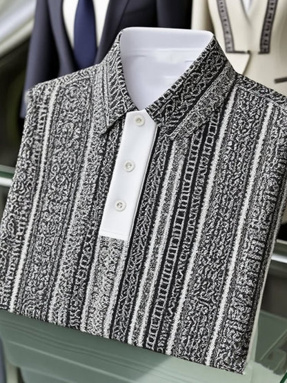 Men's Business Casual Button Short Sleeve Polo Shirt