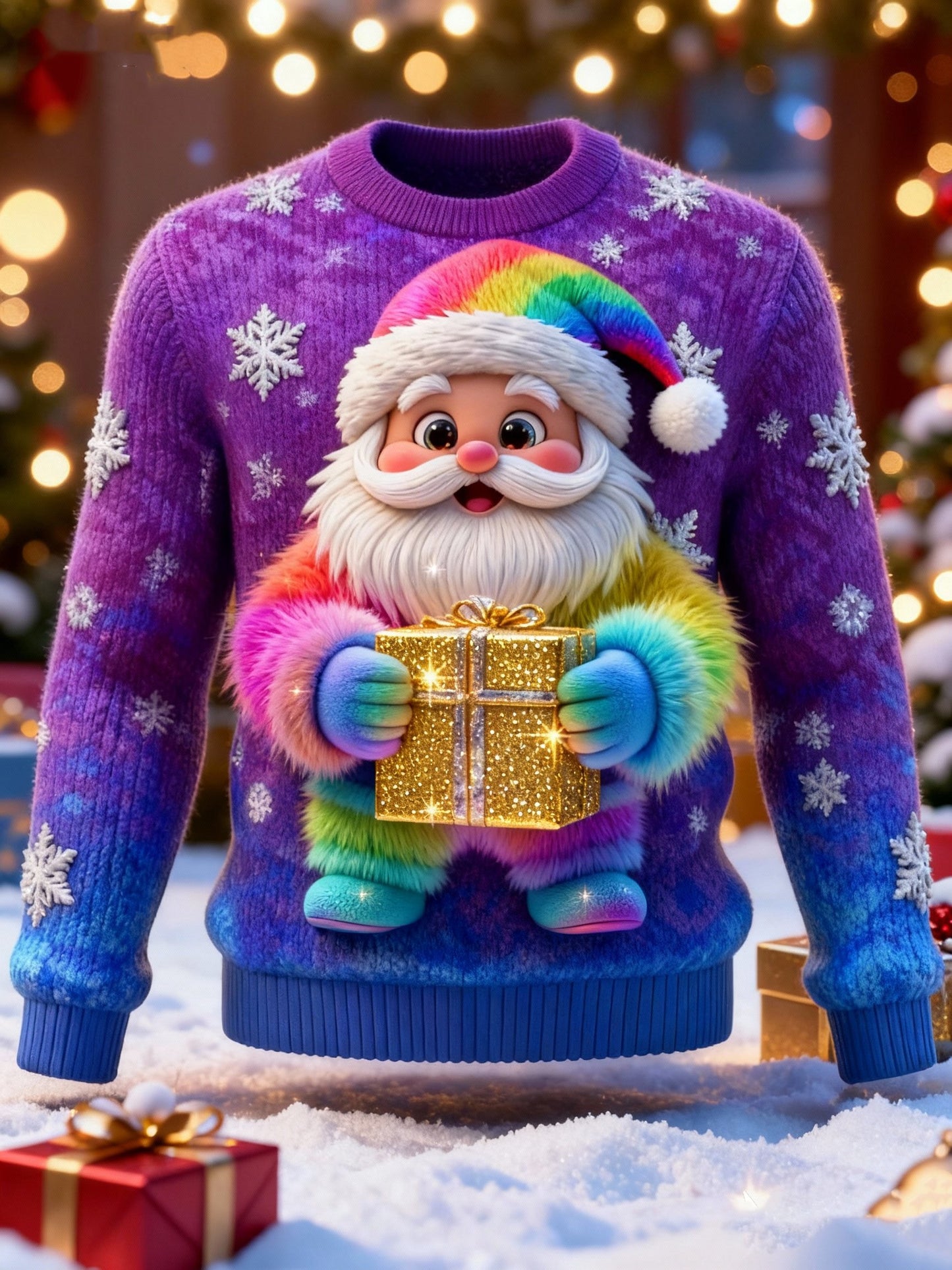 Men's Santa Claus Print Ugly Christmas Sweater