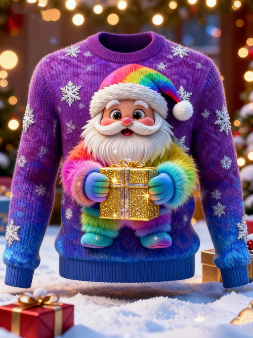 Men's Santa Claus Print Ugly Christmas Sweater