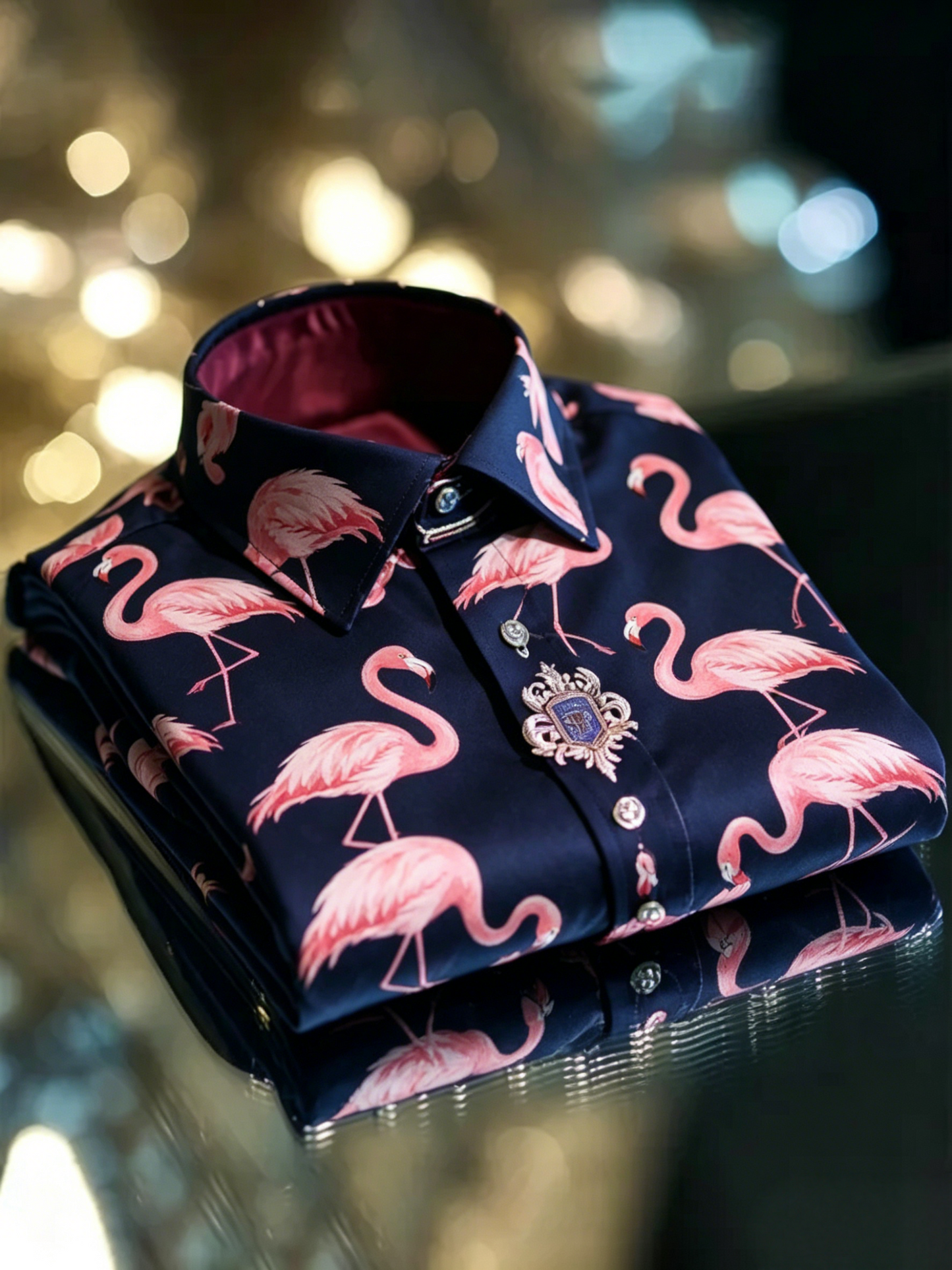 Men's Satin Luxe Long Sleeve Button Down Shirt