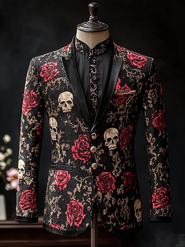 Men's Luxury Casual Business Skull Blazer