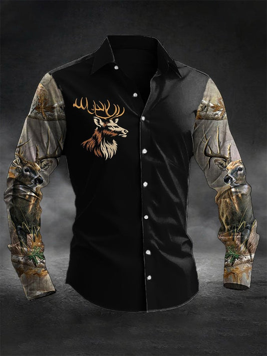 Men's Casual Western Style Contrast Color Shirt