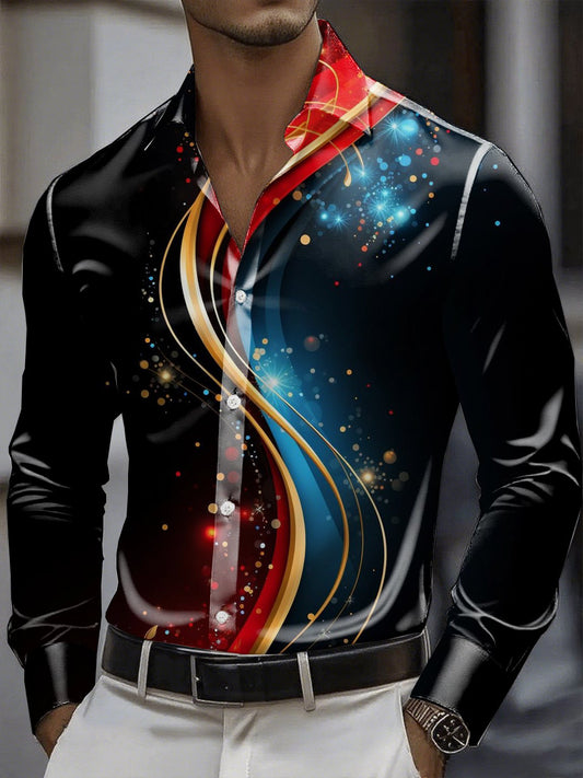 Men's Satin Luxe Long Sleeve Button Down Shirt