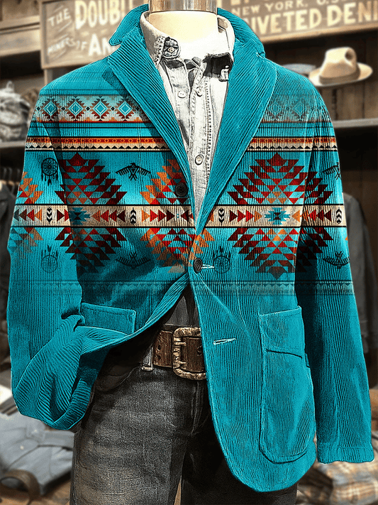 Men's Aztec Art Print Casual Coat