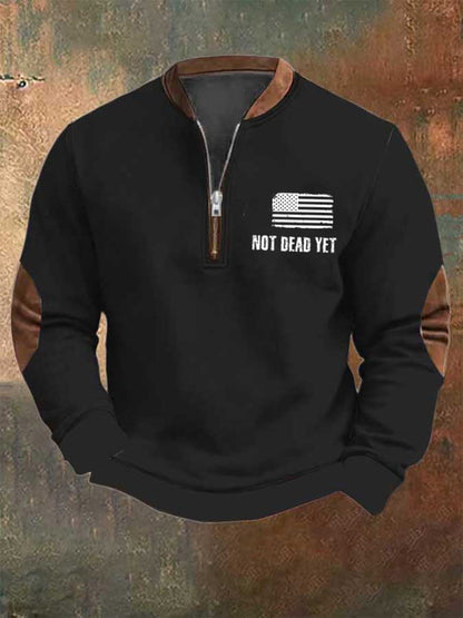 Retro Men's Veterans Printed Long Sleeve Sweatshirt
