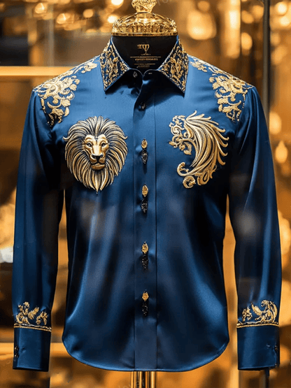 Men's Satin Luxe Long Sleeve Button Down Shirt
