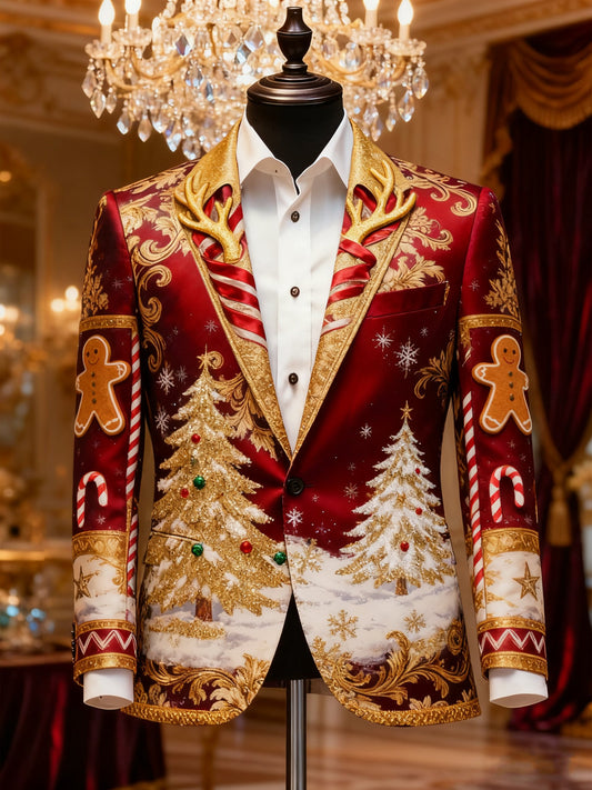 Men's Retro Christmas Casual Blazer