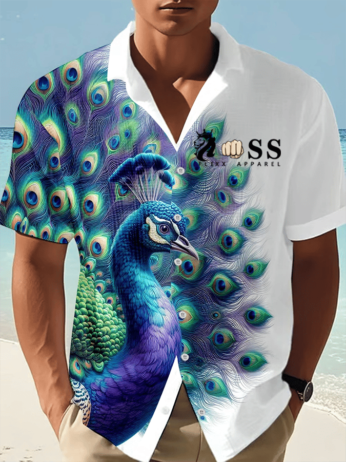 Men's Vintage Letter Design Printed Casual Waffle Shirt