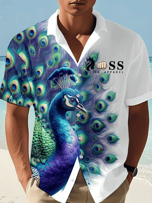 Men's Vintage Letter Design Printed Casual Waffle Shirt