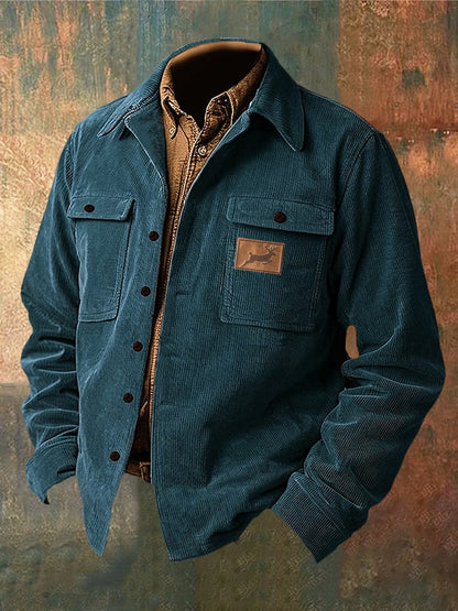 Men's Vintage Western Corduroy Shirt