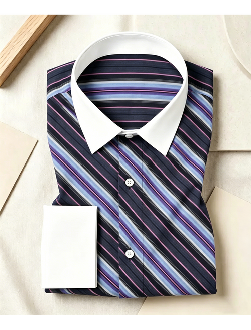 Boxy Striped Business Casual Shirt