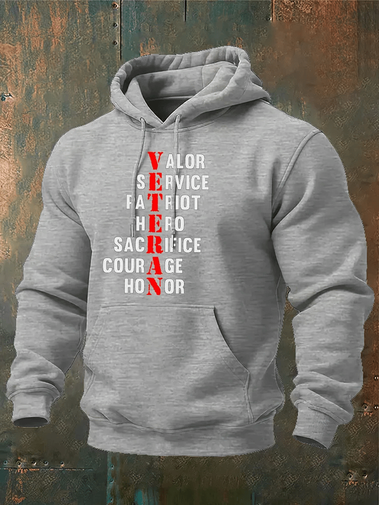 Men's Veteran Print Hoodie