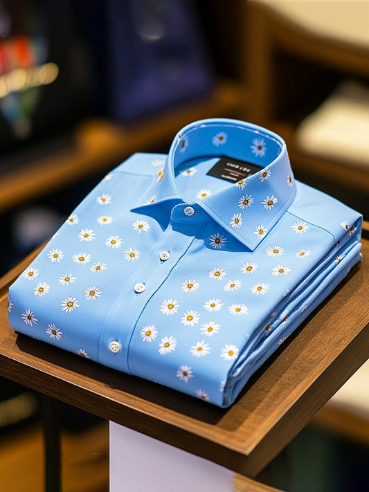 Men's Casual Printed Long Sleeve Shirt