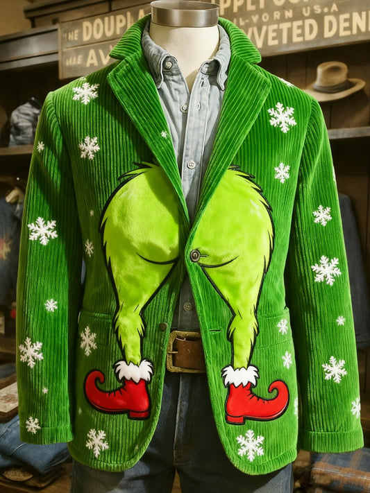Funny Green Corduroy Suit Jacket