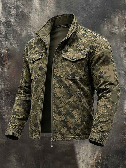 Men's Vintage Cotton Camouflage Utility Jacket