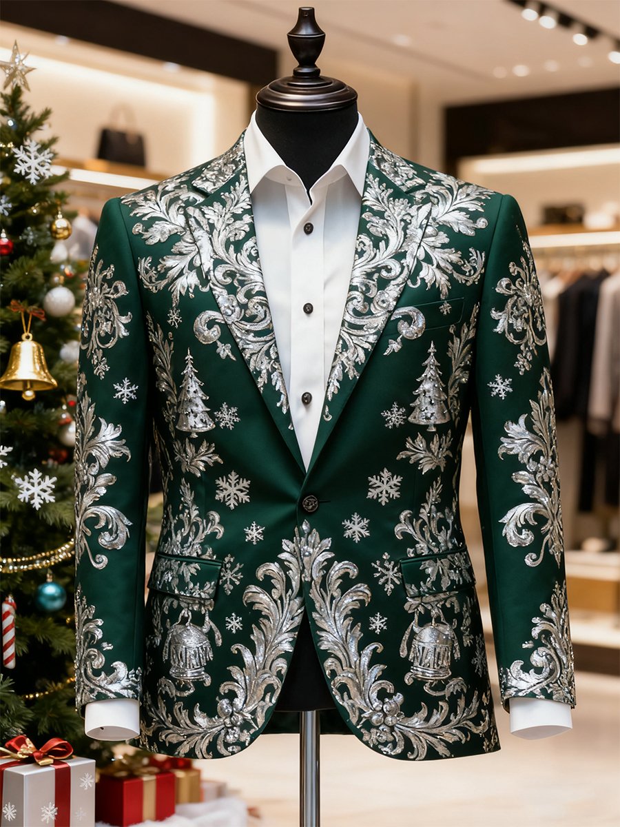 Men's Business Casual Christmas Suit Outerwear