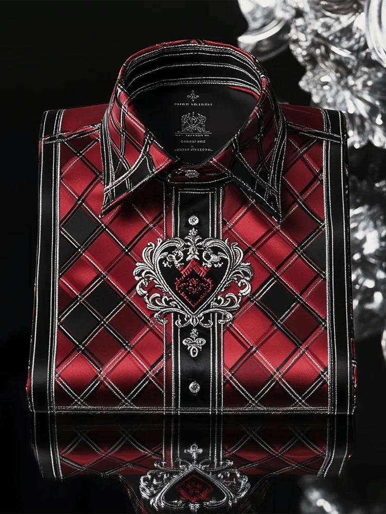 Men's Satin Luxe Print Short Sleeve Button Shirt