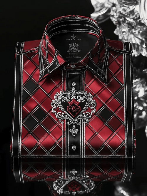 Men's Satin Luxe Print Short Sleeve Button Shirt