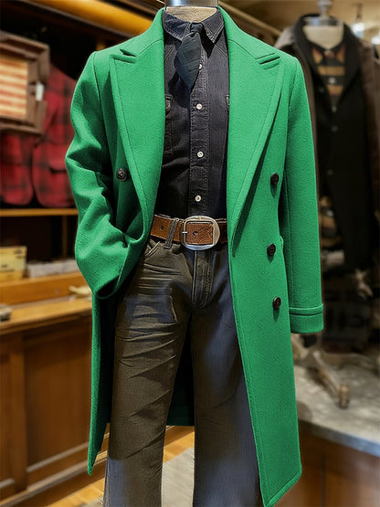 Men's Fashionable Retro Western Casual Woolen Coat