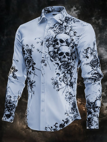 Men's Vintage Art Skull Shirt