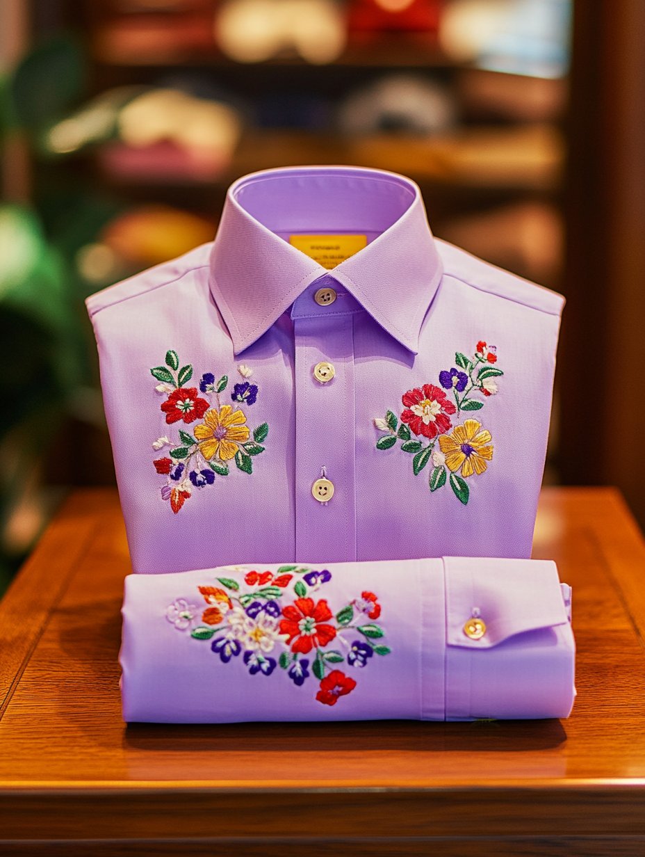 Men's Business Casual Floral Lapel Short Sleeve Shirt