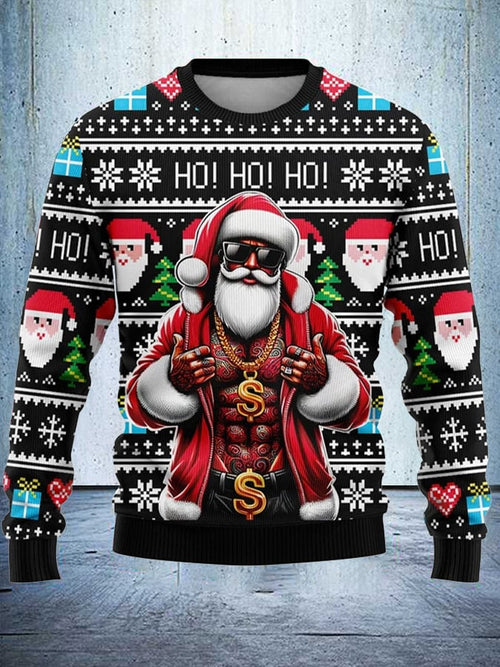 Men's Christmas Print Casual Knit Top