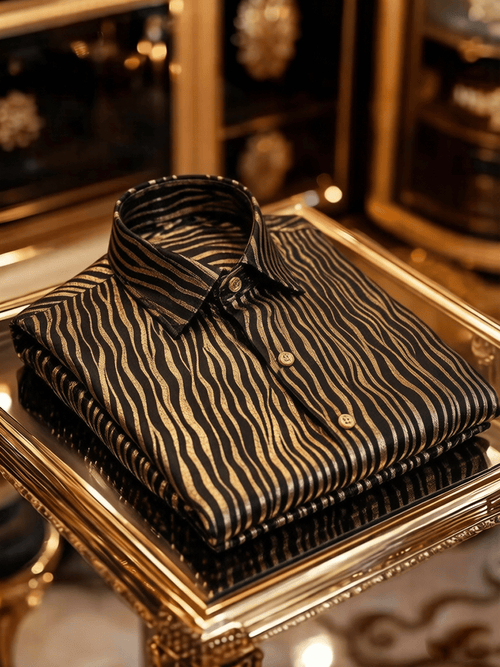 Men's Silk Quiet Luxury Baroque Burgundy Business Shirt