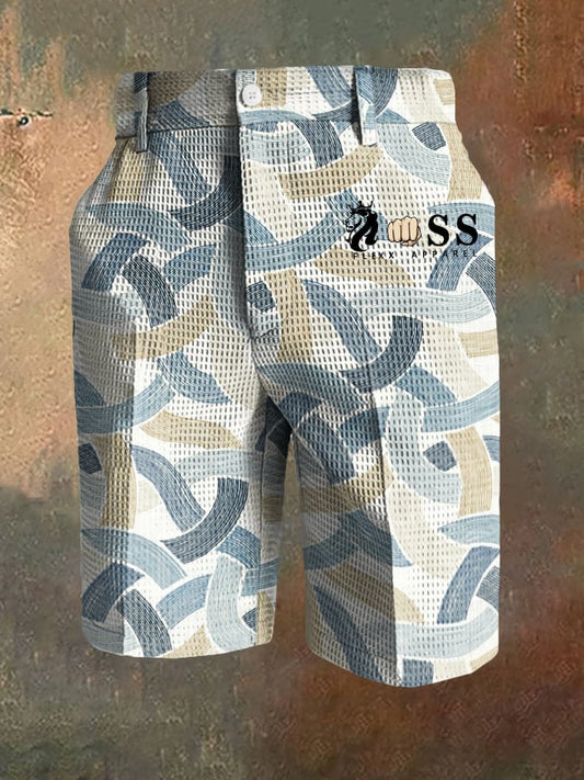 Men's Casual Plaid Waffle Pants