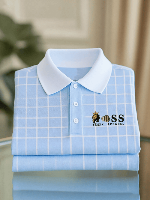 Men's Business Casual Printed Polo Shirt