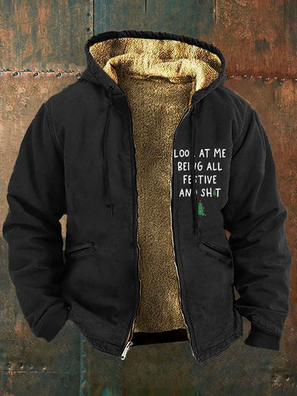 Men's Look At Me Being All Festive And ShitPrinted Fleece Jacket
