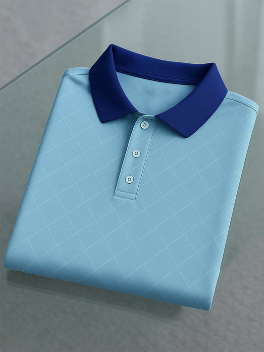 Men's Business Casual Button Short Sleeve Polo Shirt