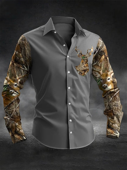 Men's Casual Western Style Contrast Color Shirt