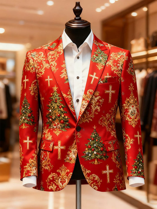 Men's Business Casual Christmas Faith Suit Outerwear