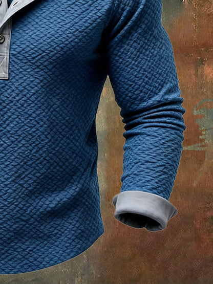 Men's Vintage Colorblock Comfort Henley T-Shirt