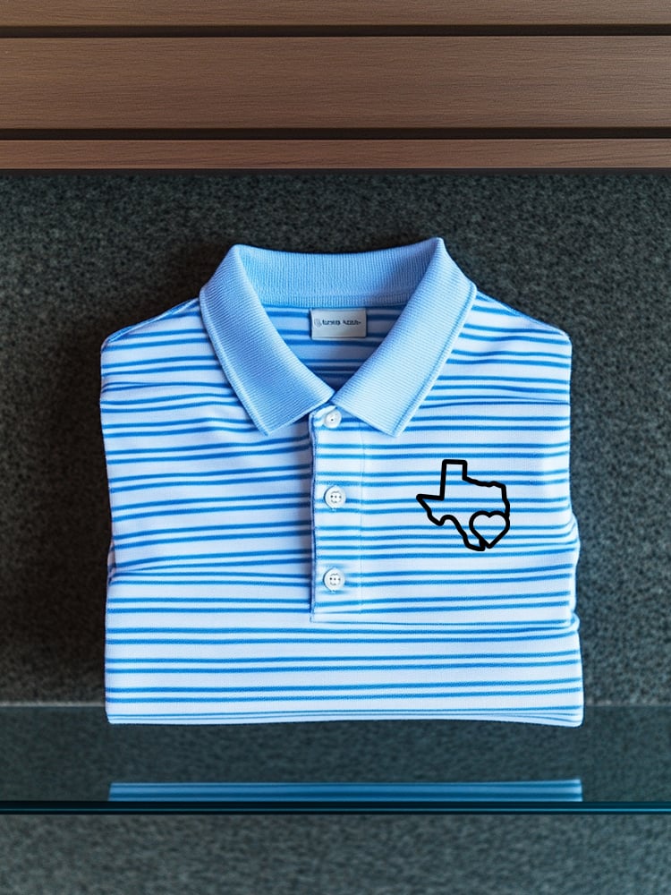 Men's Business Casual Texas Button Short Sleeve Polo Shirt