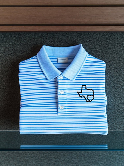 Men's Business Casual Texas Button Short Sleeve Polo Shirt