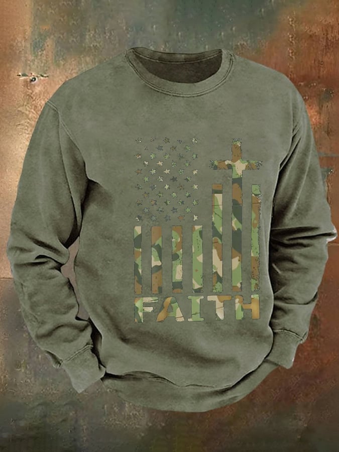 Men's Vintage Veteran Print Sweatshirts