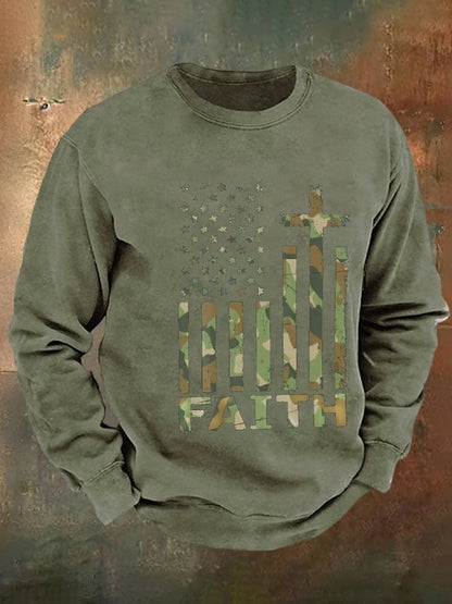 Men's Vintage Veteran Print Sweatshirts