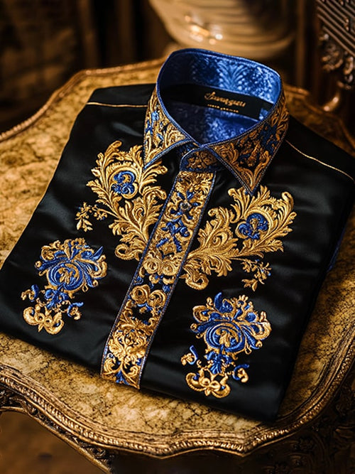 Men's Satin Luxury Business Long Sleeve Shirt