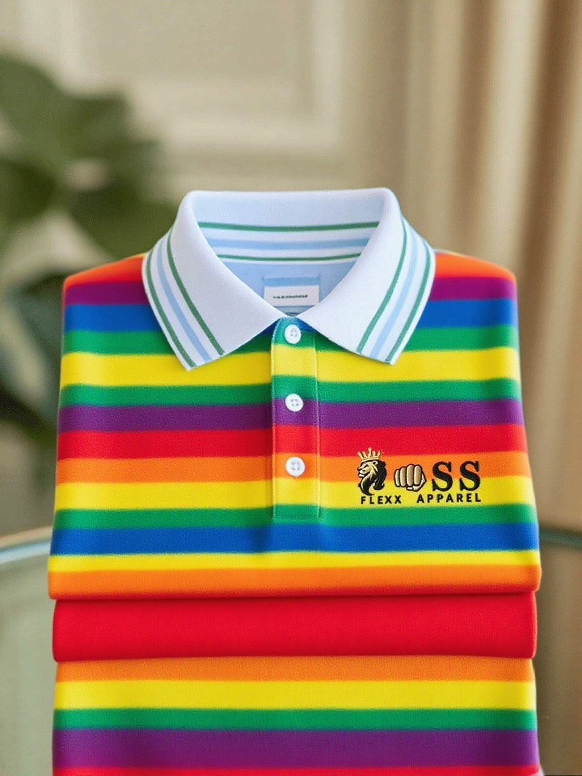 Men's Business Casual Printed Short Sleeve Polo Shirt