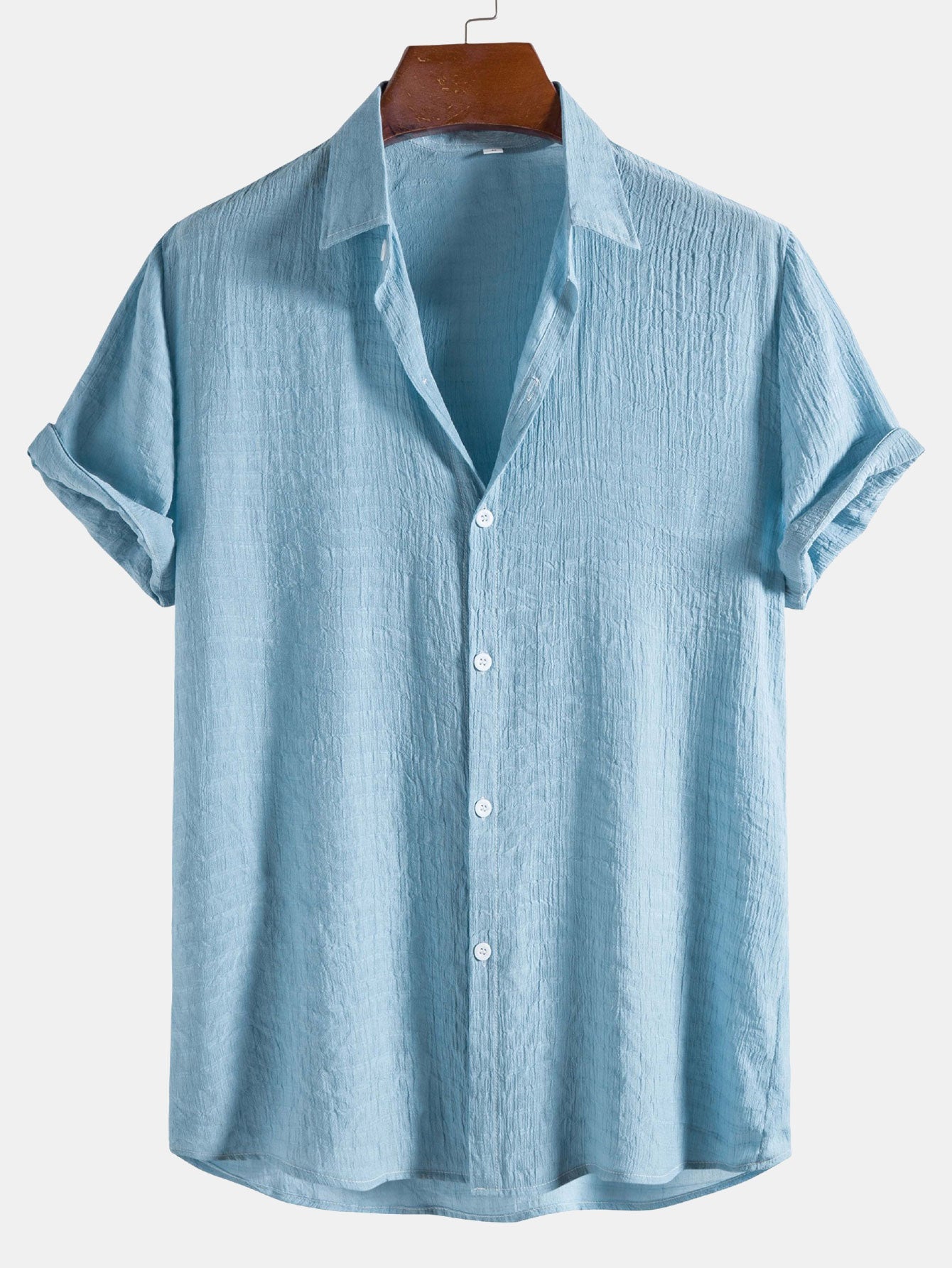 Textured Fabric Short Sleeve Shirt