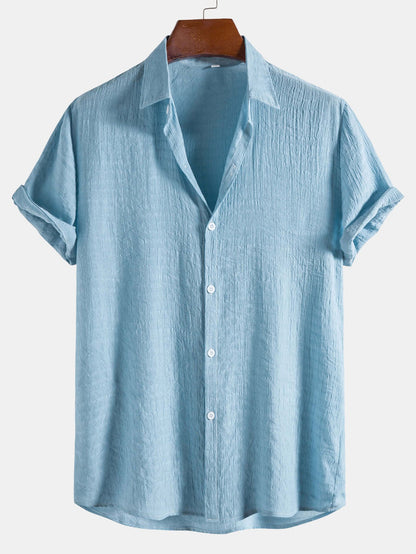 Textured Fabric Short Sleeve Shirt