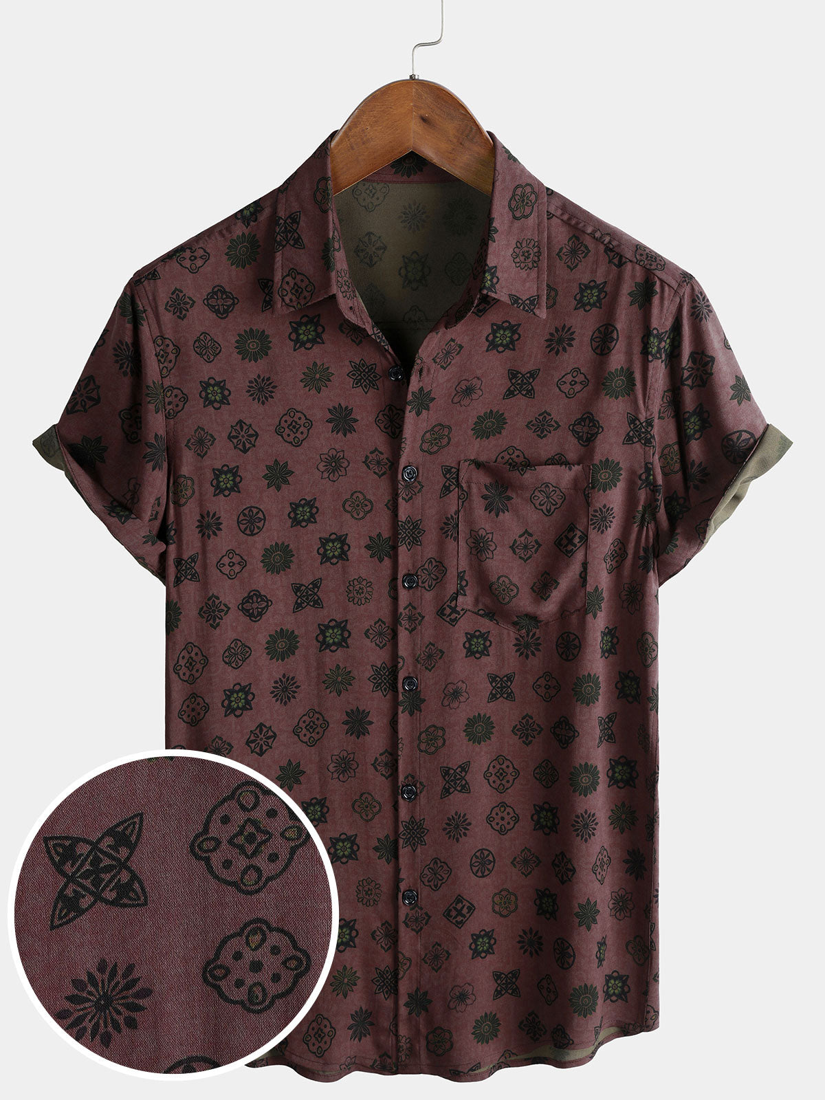 Men's Classic Retro Geometric Short Sleeve Shirt