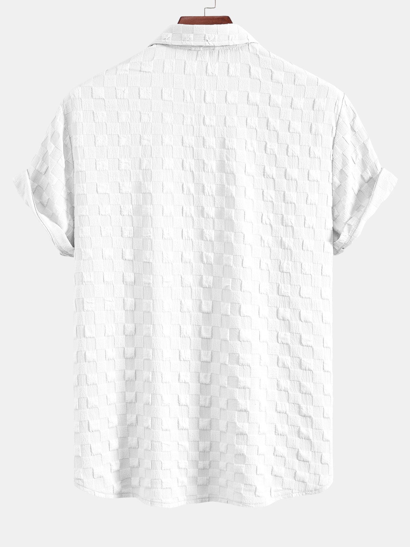 Checkerboard Textured Button Up Shirt