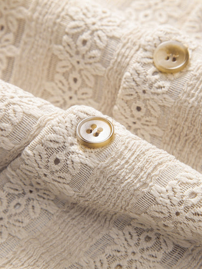 Floral Jacquard Textured Cuban Shirt