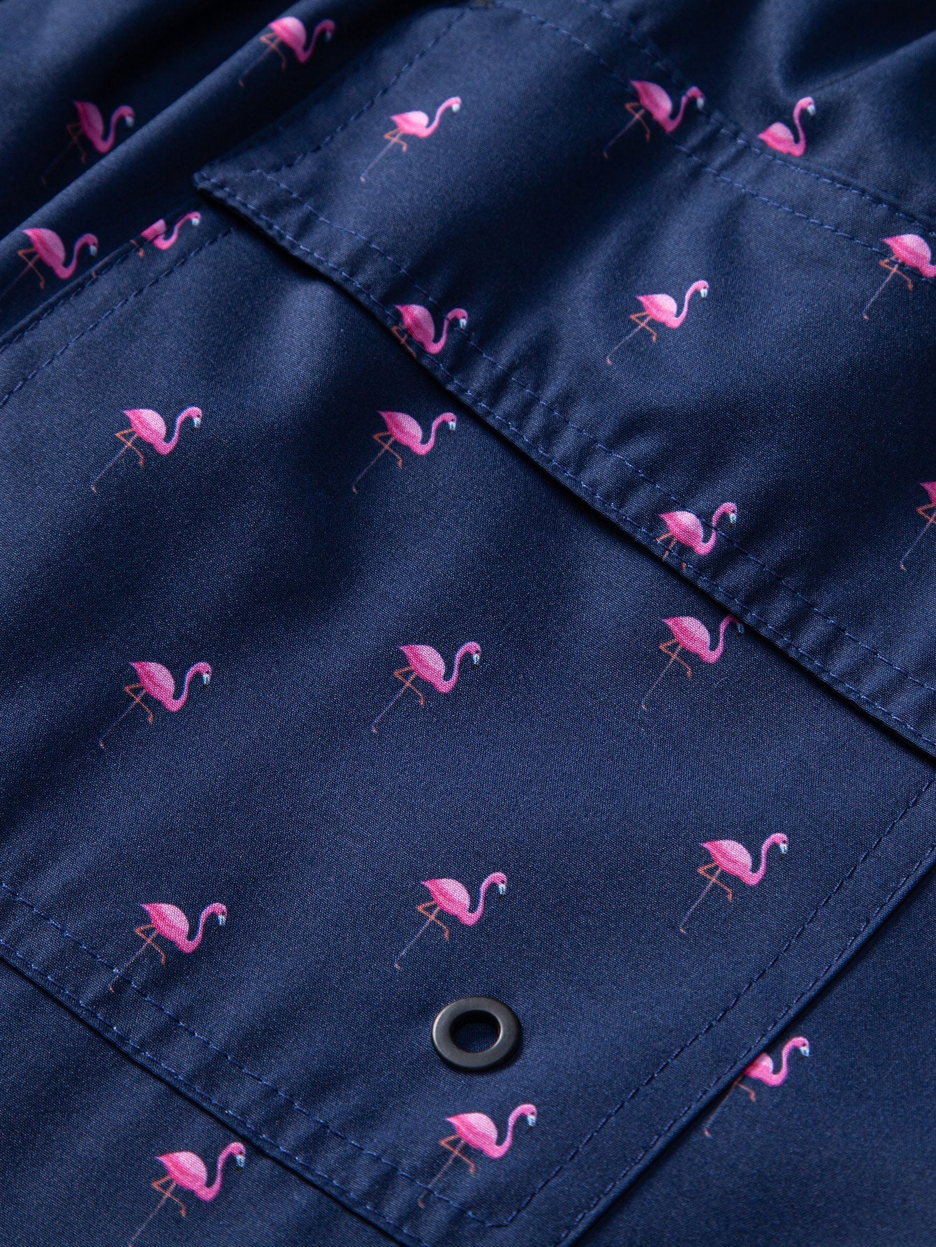 Flamingo Print Drawstring Swim Shorts